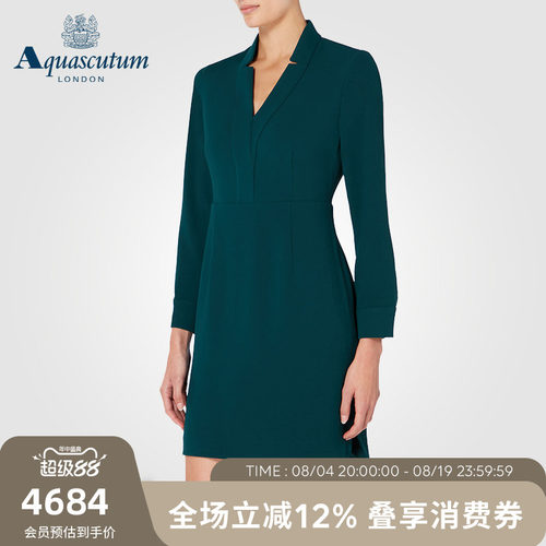 aquascutum雅格狮丹长袖连衣裙