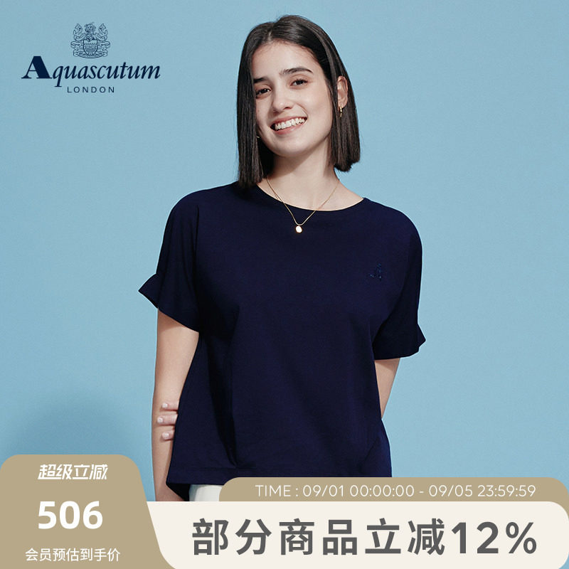 【100%棉】女连肩袖圆领短袖T恤图片