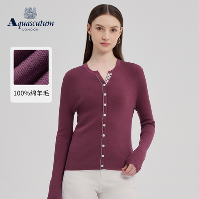 【美丽诺羊毛】V领开衫针织衫