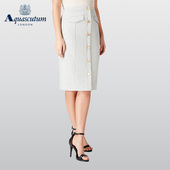 Aquascutum 半身铅笔裙 雅格狮丹女士纯色一字裙后开衩时尚