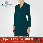 Aquascutum 连衣裙Q3873EL071 纯色V领长袖 雅格狮丹女士秋装 时尚