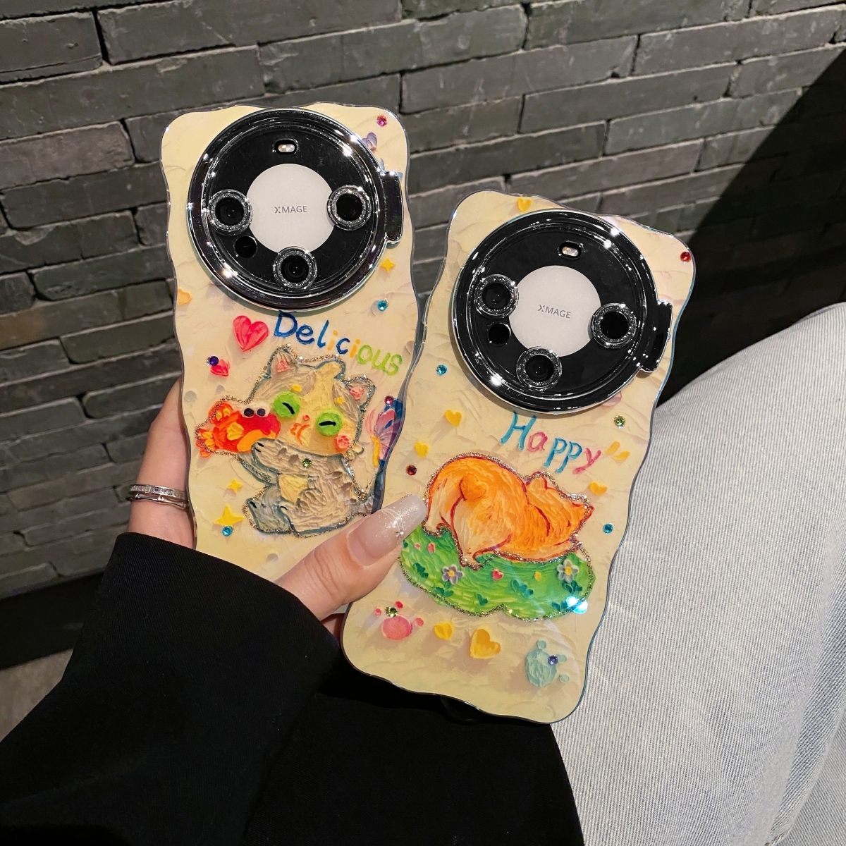 适用华为mate70闪粉支架时尚外壳