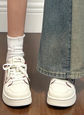 回力女鞋小白鞋女2025春季新款厚底百搭板鞋学生运动休闲红色鞋子
