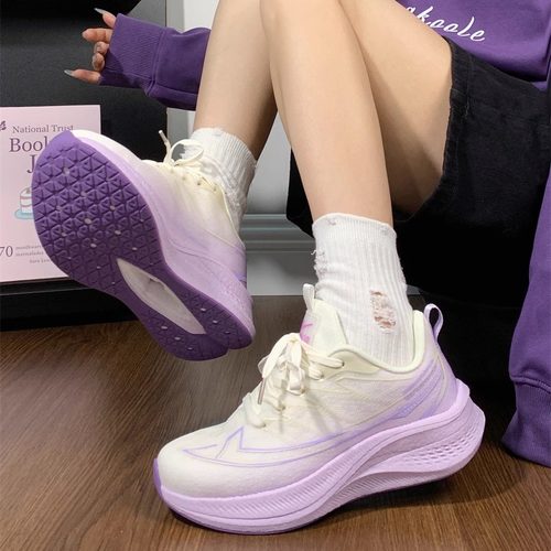 回力香芋紫运动鞋女款网面透气女鞋软底轻便减震跑步学生体训鞋子
