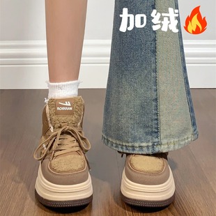 回力高帮棉鞋女款2025冬季新款厚底百搭加绒保暖防寒二棉板鞋子女