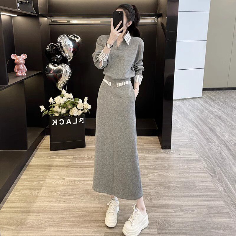 2025年春夏新款休闲套装气质韩版时尚运动两件套卫衣半身裙两件套