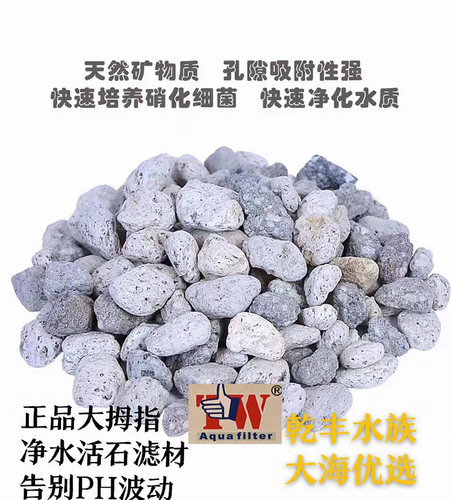 台湾大拇指净水活石鱼缸滤材来宝丸纳米球麦饭珊瑚骨过滤材料