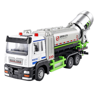 儿童仿真合金喷雾车玩具回力工程车环卫车城市除霾车汽车模型男孩