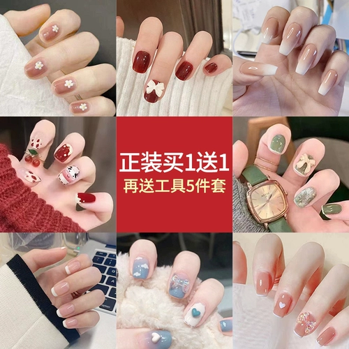 Наклейки для ногтей, короткие свежие накладные ногти для ногтей, изысканный стиль, коллекция 2022, готовый продукт