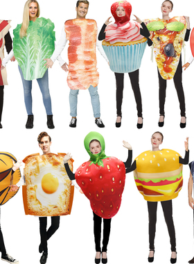 万圣节派对cos甜甜圈头套草莓蛋糕热狗便便蟑螂年会表演食物搞怪