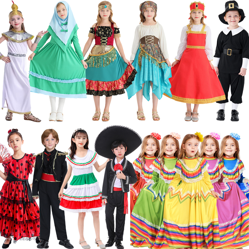 万圣节民族服饰中东俄罗斯苏格兰爱尔兰墨西哥埃及六一舞台表演服