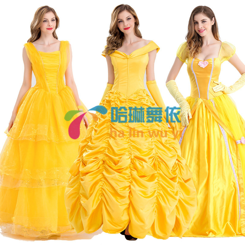 cosplay服装女成人迪士尼动漫贝尔公主裙美女与野兽儿童节表演服