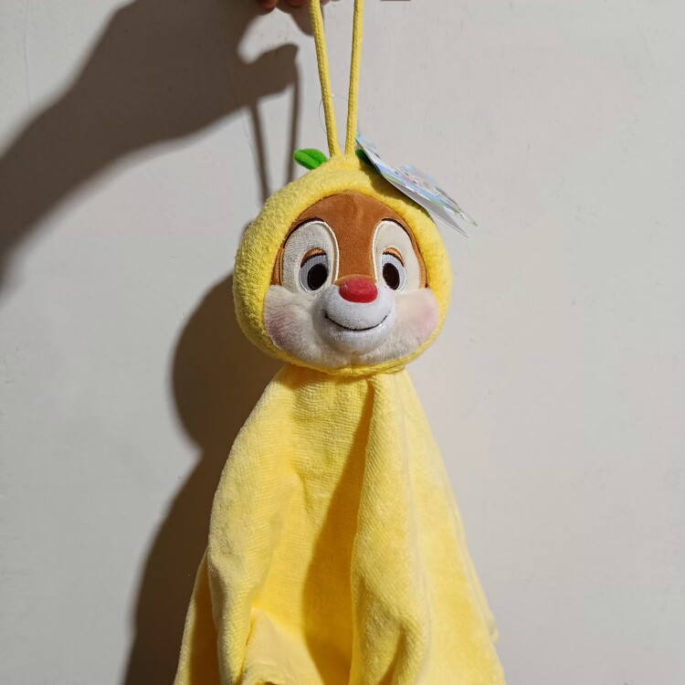 上海迪士尼奇奇蒂蒂擦手巾毛巾帽子可脱