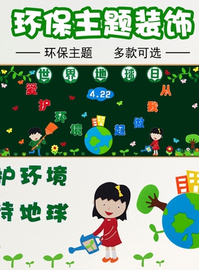 保护环境教室无纺布主题墙贴