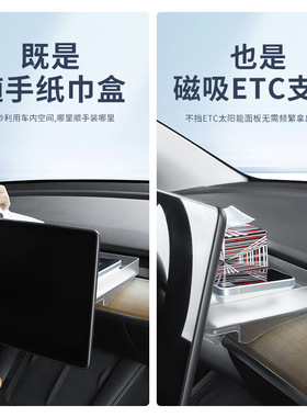 适用特斯拉中控屏幕下储物盒焕新Model3yETC防滑储物收纳盒