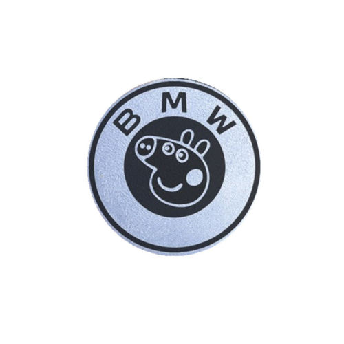 适用宝马X3X1X5方向盘车标贴3系5系M运动内饰改装创意翻毛皮佩奇