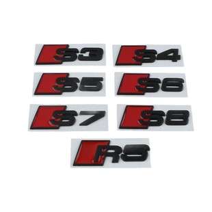 RS7字母尾标车标贴中网标 黑色S3 适用于奥迪A3 A4LA5A6LA7A8l改装