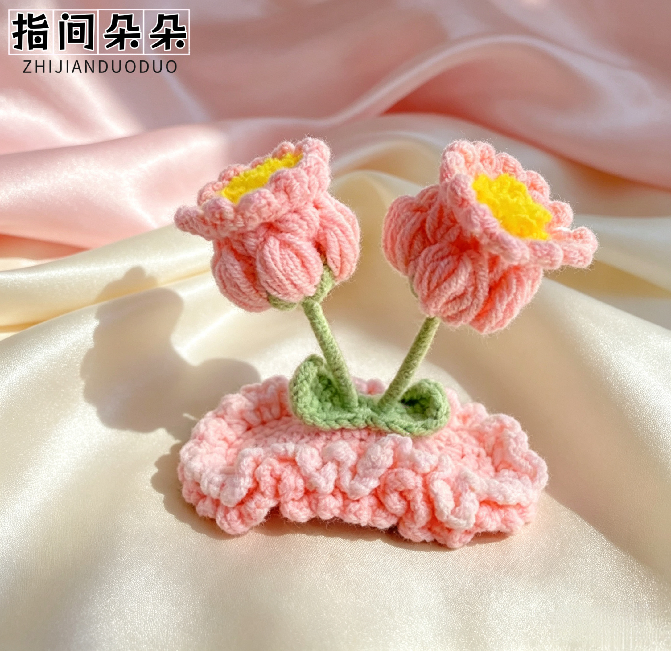 纯手工毛线发夹儿童甜美多巴胺公主刘海夹侧边针织发卡碎发对夹