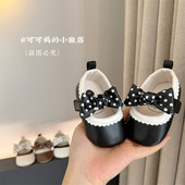 12个月婴儿透气防掉学步鞋 婴儿0 1周岁女宝宝蝴蝶结公主鞋