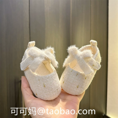 Детская обувь для новорожденных для девочек с бантиком для раннего возраста, 0-1 лет, в стиле Шанель, мягкая подошва