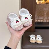 12个月婴儿可爱公主百搭软底防滑不掉跟步前鞋 女宝宝步前鞋 春季