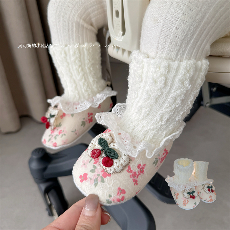 春秋婴儿软底防滑鞋袜地板袜不掉跟0-1岁新生儿女宝宝保暖步前鞋