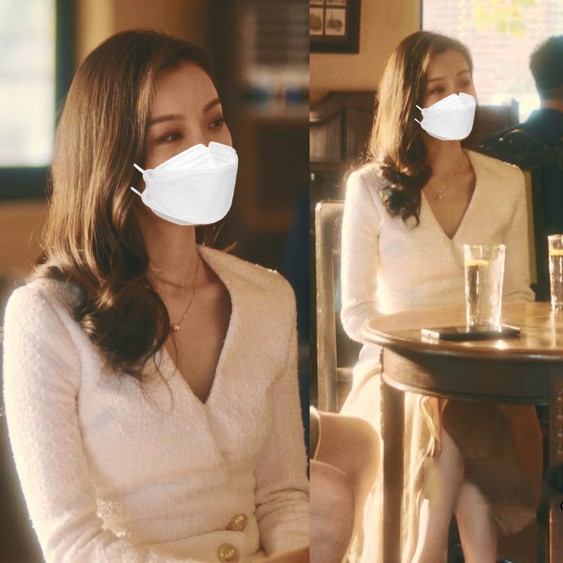 倪妮同款白色法式小香风连衣裙女