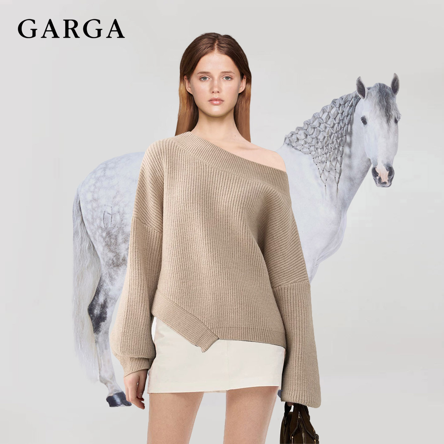 许我耀眼赵露思不规则套头毛衣女