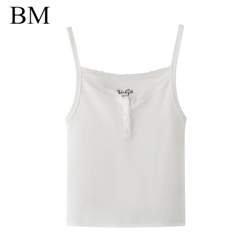 bm纯色打底蕾丝边内搭吊带