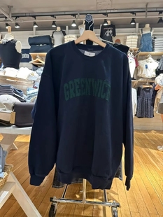 bm慵懒风外套潮女 复古字母印花宽松圆领卫衣女秋 Brandy Girl美式