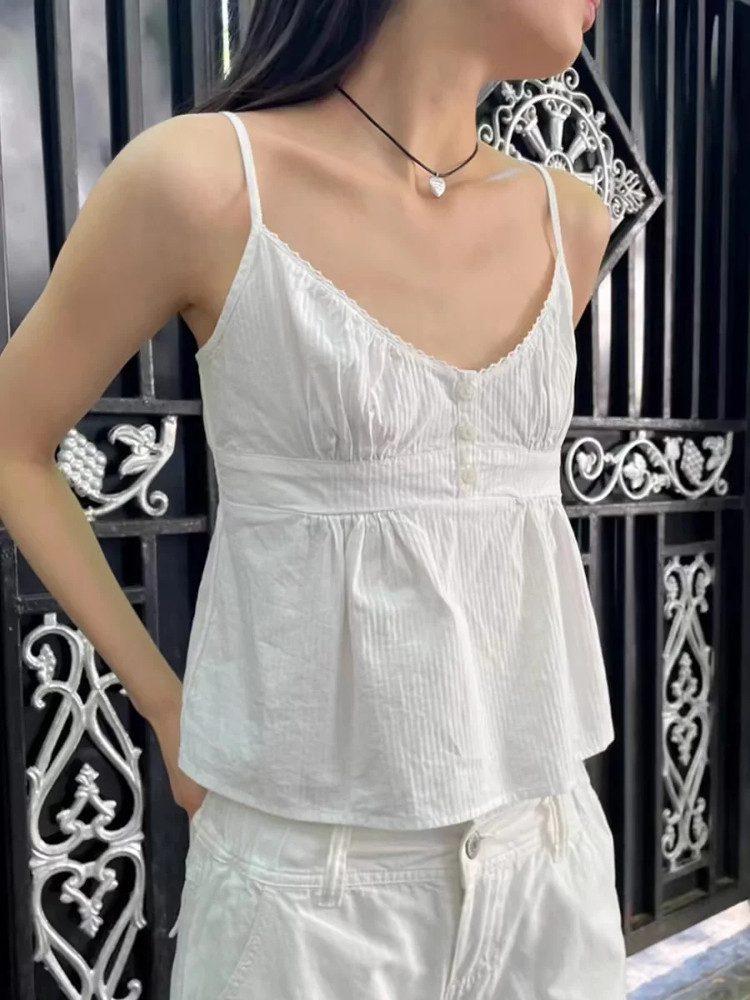 Obsessed! Retro BM V-Neck Camisole with Ruffles - Your New Favorite Top - Product image 2