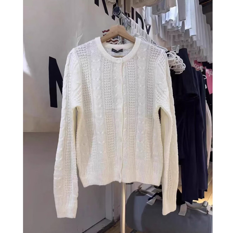 Brandy Girl新款bm纯棉镂空针织开衫百搭显瘦上衣女,女装/女士精品,毛针织衫,淘宝优惠券,粉丝福利购,淘宝优惠卷