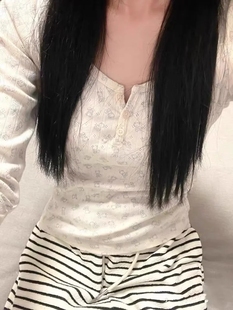 T恤 显身材三粒扣长袖 bm小熊印花内搭打底上衣ins Girl款 Brandy