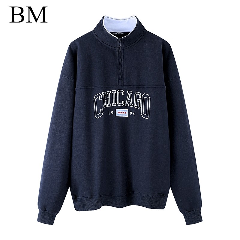 Brandy Girl官网秋新款bm卫衣芝加哥运动衫拉链Polo毛圈上衣女,女装/女士精品,卫衣/绒衫,淘宝优惠券,粉丝福利购,淘宝优惠卷