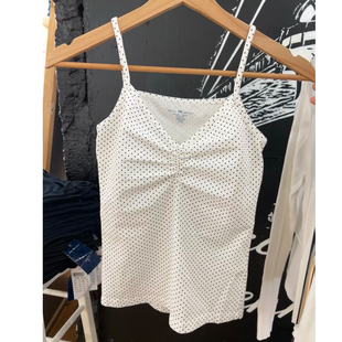 显瘦打底上衣 复古吊带波点印花纯棉背心女修身 Brandy bm美式