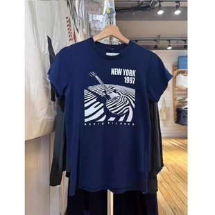 t恤上衣女 Brandy bm新款 纯棉美式 复古吉他印花辣妹短袖