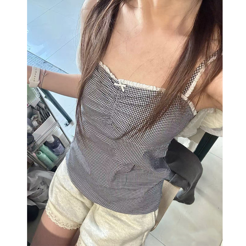 Brandy bm新款美式复古格子小吊带甜美背心女bm显瘦上衣,女装/女士精品,背心吊带,淘宝优惠券,粉丝福利购,淘宝优惠卷