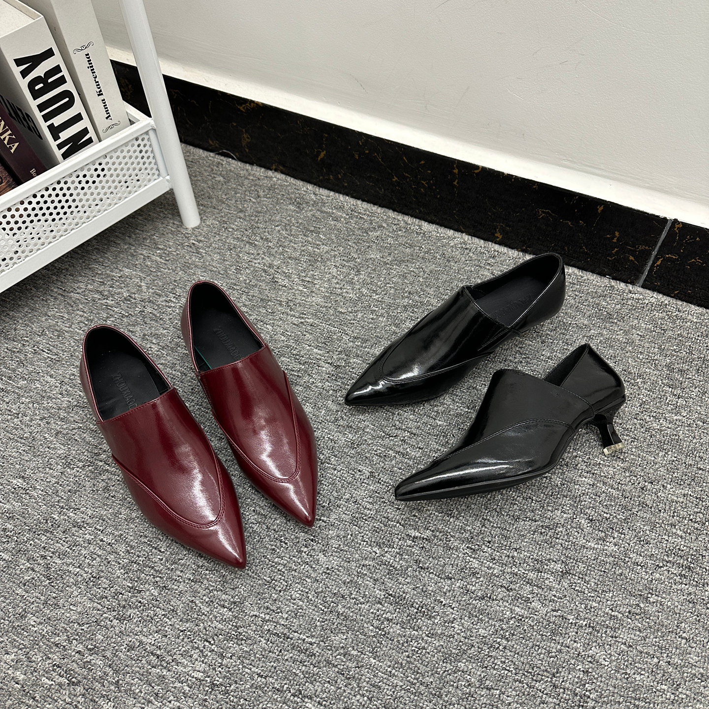 欧美尖头单鞋高跟通勤小皮鞋