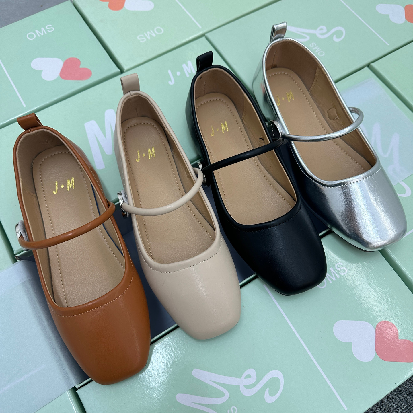复古风大码方头浅口单鞋金属扣魔术贴平底休闲百搭软面玛丽珍鞋女,女鞋,玛丽珍鞋,淘宝优惠券,粉丝福利购,淘宝优惠卷