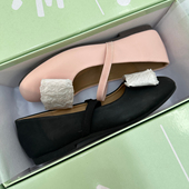 韩版 女金属扣松紧一字带气质百搭浅口单鞋 大码 方头芭蕾舞平底鞋