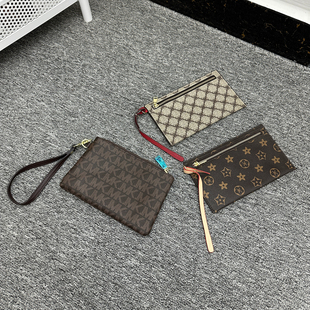 欧美经典 零钱包高档软皮拉链女士手拿包 印花男女通用钱包简约薄款