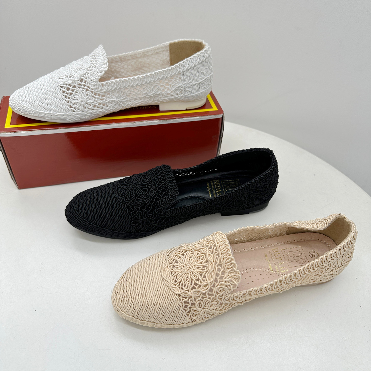 外贸大码平底女鞋圆头镂空编织舒适透气一脚蹬渔夫鞋,女鞋,渔夫鞋,淘宝优惠券,粉丝福利购,淘宝优惠卷