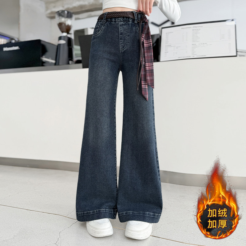 女童加绒裤子儿童一体绒牛仔裤冬季女孩大童好看加厚保暖直筒长裤,童装/婴儿装/亲子装,裤子,淘宝优惠券,粉丝福利购,淘宝优惠卷