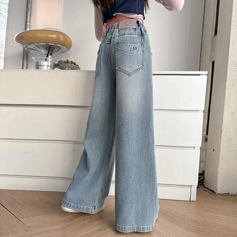 女童裤子春秋2026新款春洋气儿童爱心牛仔裤女大童好看直筒阔腿裤,童装/婴儿装/亲子装,裤子,淘宝优惠券,粉丝福利购,淘宝优惠卷