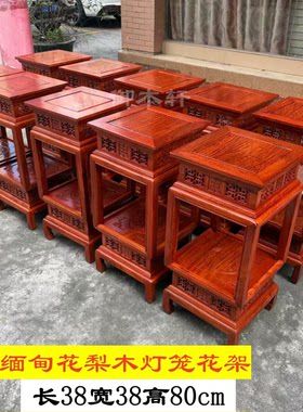 缅甸花梨花架客厅茶室实木置物架