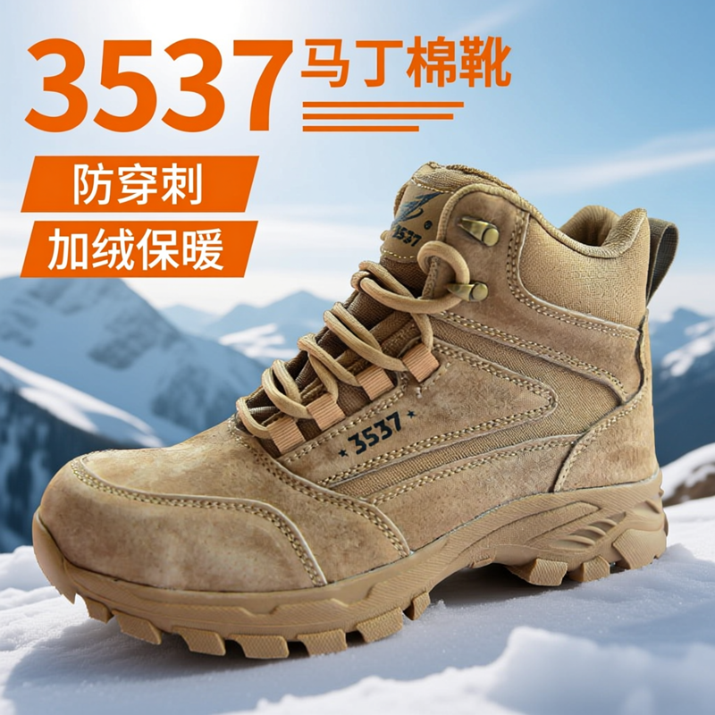 3537正品加厚保暖羊毛马丁靴棉鞋