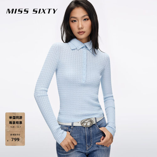 MissSixty双层领修身针织衫