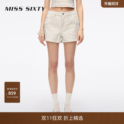 MissSixty钉珠牛仔短裤