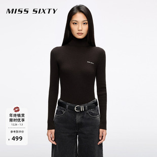 针织衫 Sixty25秋新款 Miss 女高领紧身长袖 保暖羊毛羊绒