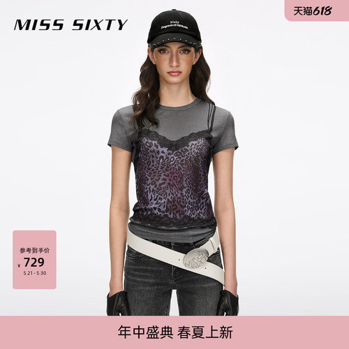 MissSixty豹纹印花T恤